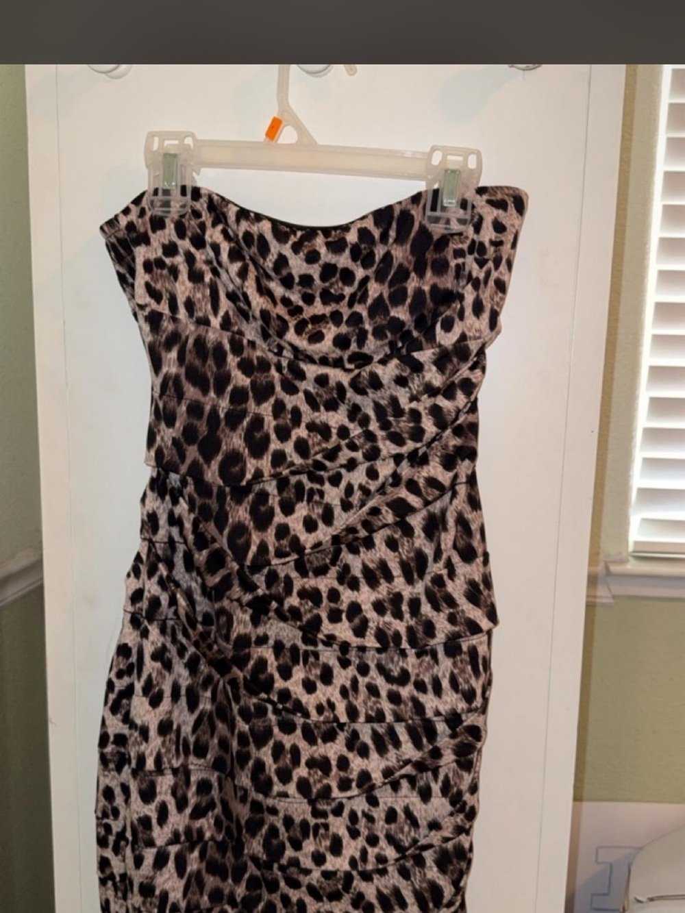 Nikibiki cheetah print dress Black and Metallic Brown Ruched Knit Top